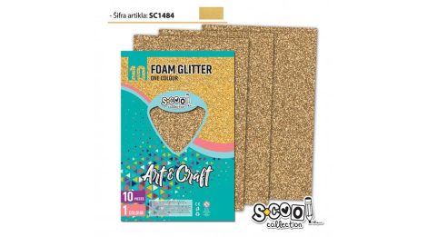 Dekorgumi glitteres A/4, 10 ív/csomag - pezsgő SC1484