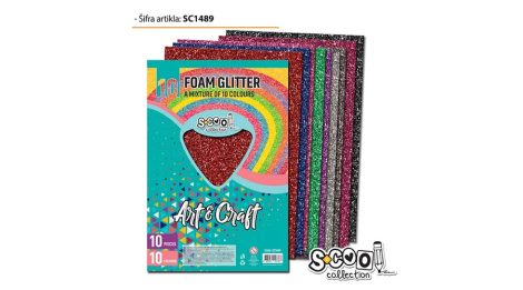 Dekorgurni glitteres A/4, 10 ív/csomag - Mix SC1489